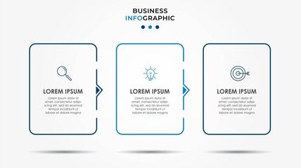 Vector Infographic design business template with icons and 3 options or steps. Can be used for process diagram, presentations, workflow layout, banner, flow chart, info graph