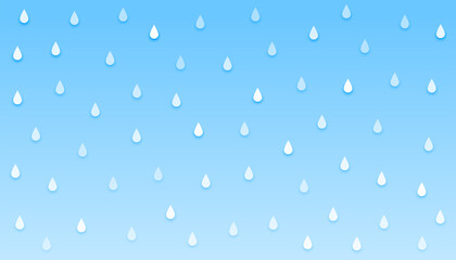 blue sky with rain drops falling background