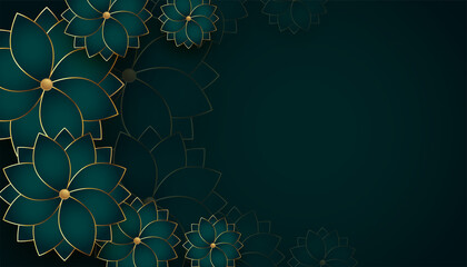 premium golden flowers background with text space