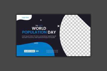 World Population Day Youtube Thumbnail Design and Web Banner