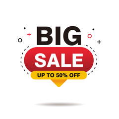 Simple Big Sale Banner Isolated on White Background Design, Big Sale Advertisement with Red, Black and Yellow Color Template Vector