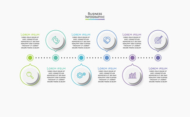 Business data visualization. timeline infographic icons designed for abstract background template milestone element modern diagram process technology digital marketing data presentation chart Vector