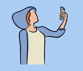 Young Girl Taking a Selfie