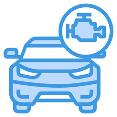 Obraz premium Engine blue line icon