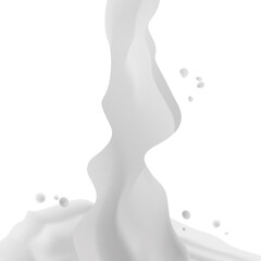 white liquid splash wavy jet realistic drops and splashes isolated on white background fruits juice splashing