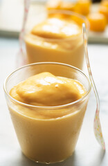 Mango smoothie lassie in glass 