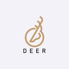 deer logo jump design vector