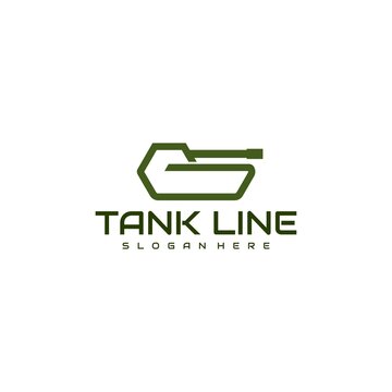 tank logo line design vector