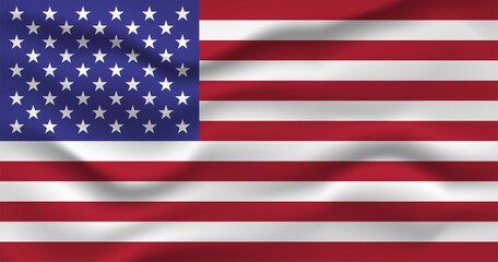 American flag vector. United States of America official flag flat icon texture.