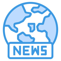 News blue line icon