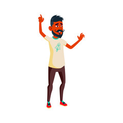 indian man speaking about hobby in club cartoon vector. indian man speaking about hobby in club character. isolated flat cartoon illustration