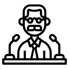 Press Conference line icon