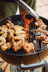 homemade wings chicken Legs on the grill