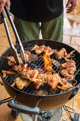 homemade wings chicken Legs on the grill
