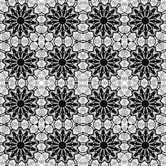 seamless black and white pattern dark large flowers
