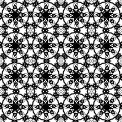 seamless black and white lace pattern with flowers