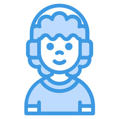 Boy blue line icon