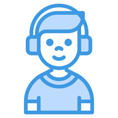 Boy blue line icon