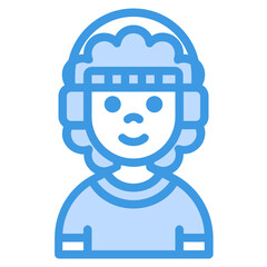 Boy blue line icon