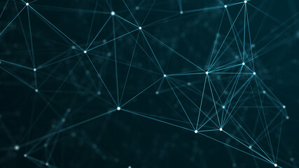 Abstract digital background of points and lines. Plexus. Big data. Network or connection. Abstract technology science background. 3d rendering