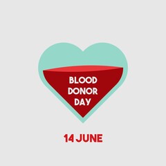 world blood donor day poster with blood bag illustration