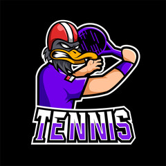 Tennis sport or esport gaming mascot logo template, for your team