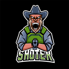 Shoter sport or esport gaming mascot logo template, for your team