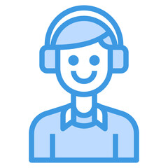 Avatar blue line icon