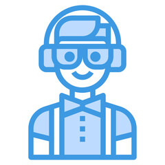 Avatar blue line icon