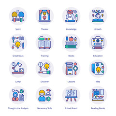 Back to School Flat Circle Icons - Vectors