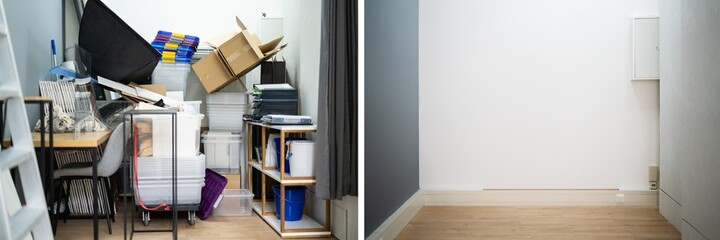 Before After Messy Room Declutter