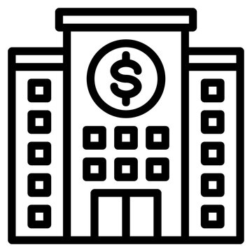 bank outline style icon
