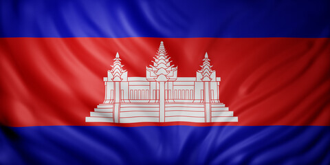 Cambodia 3d flag - 438930818