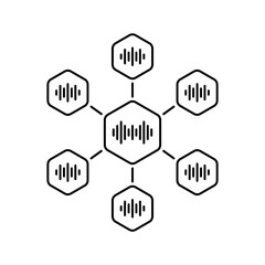 simple thin line group voice chatroom icon