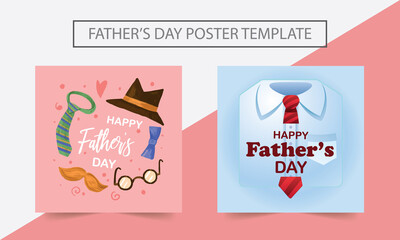 Father's Day poster or banner template. Greetings and presents for Father's Day. Promotion and shopping template for love dad concept.
