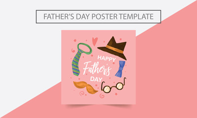 Father's day banner. Flat vector illustration.