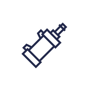 Pneumatic Cylinder, Piston Line Icon