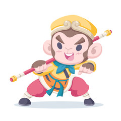 Cute Style Sun Wukong cartoon illustration

