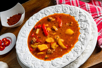 Delicious Hungarian-style goulash soup