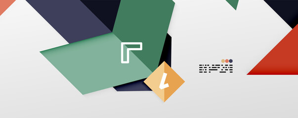 Shiny color triangles and geometric shapes vector abstract background