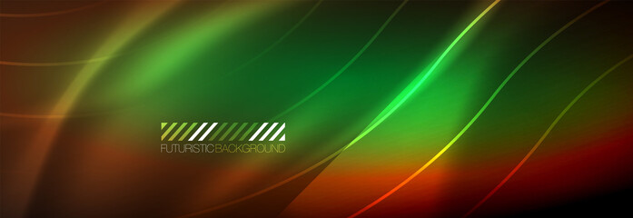 Naklejka premium Neon dynamic beams vector abstract wallpaper background. Wallpaper background, design templates for business or technology presentations, internet posters or web brochure covers