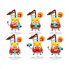 Photographer profession emoticon with tequila sunrise cartoon character