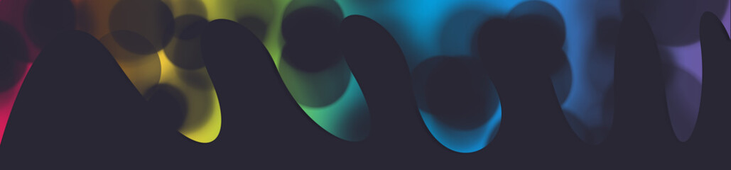 An abstract illustration of LGBTQ Pride banner or header on an isolated dark blue background