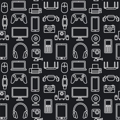 seamless pattern of the digital devices