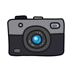 illustration of the photo camera cartoon icon on the white background