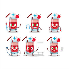 Obraz premium Doctor profession emoticon with singapore sling cartoon character
