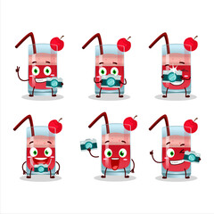 Photographer profession emoticon with singapore sling cartoon character