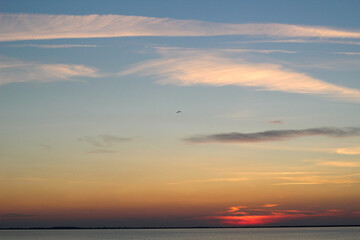 Wadden Sea: the sunset over the island of Langeoog - a play of colors