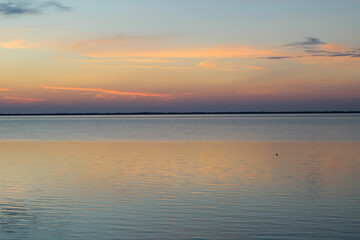 Obraz premium Wadden Sea: the sunset over the island of Langeoog - a play of colors