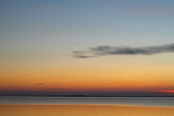 Wadden Sea: the sunset over the island of Langeoog - a play of colors